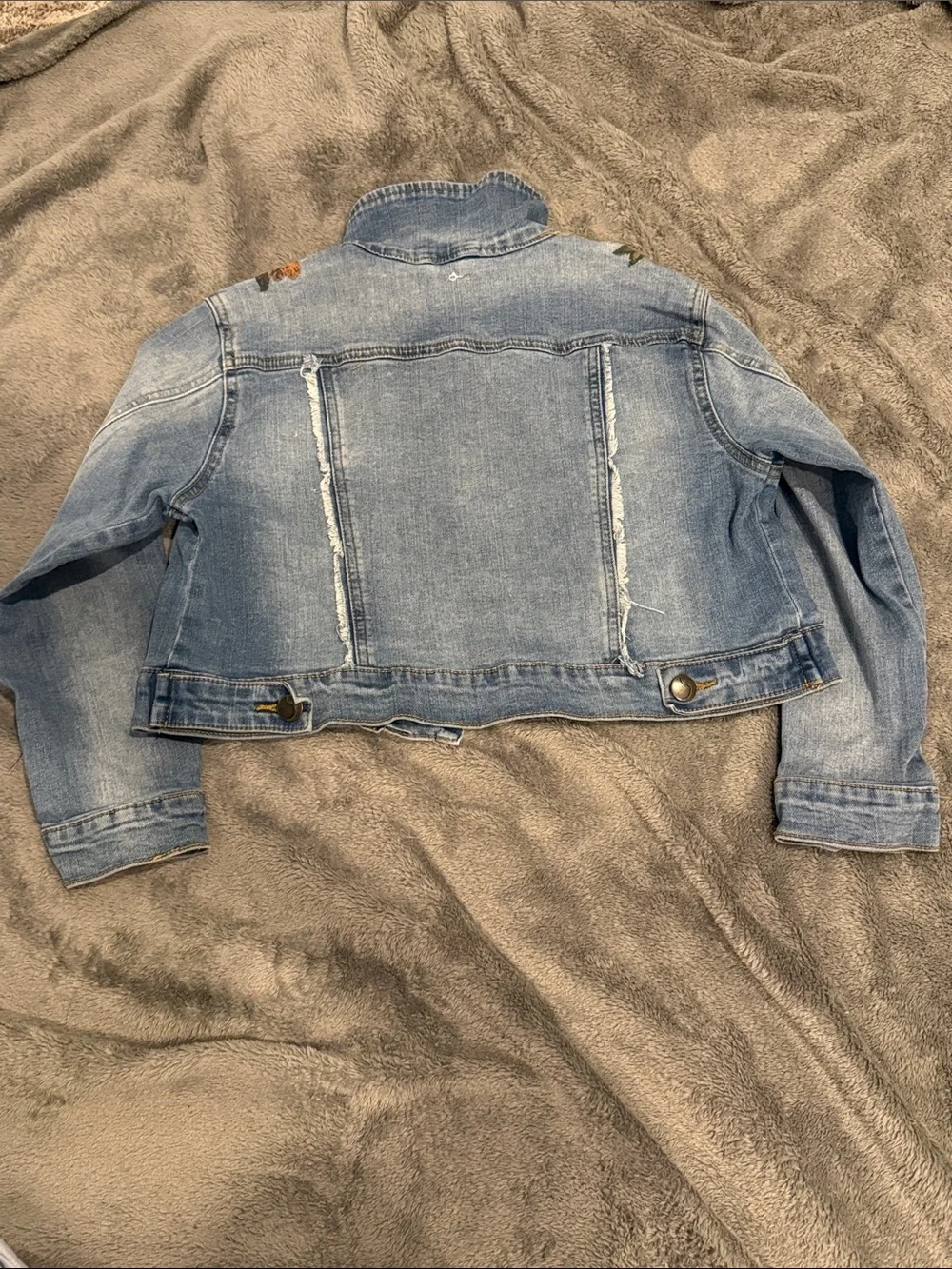 Joe's Girls 7Y Jeans Light Blue Denim Jacket with Floral Embroidery